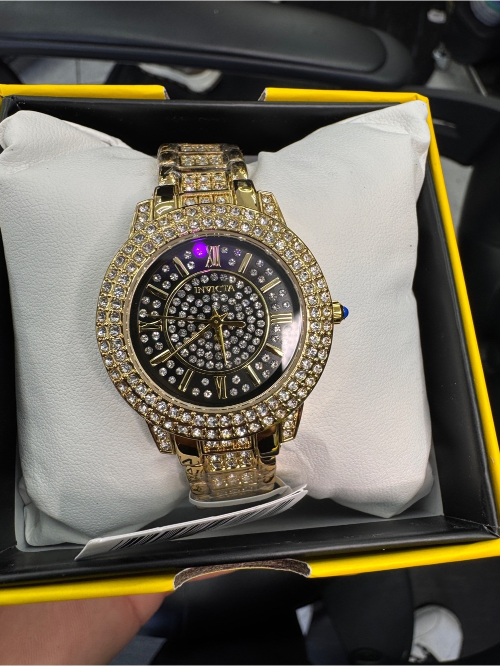 Invicta Gold-Tone Crystal Pavé Bracelet Watch - Gold & Black - Picture 4 of 5